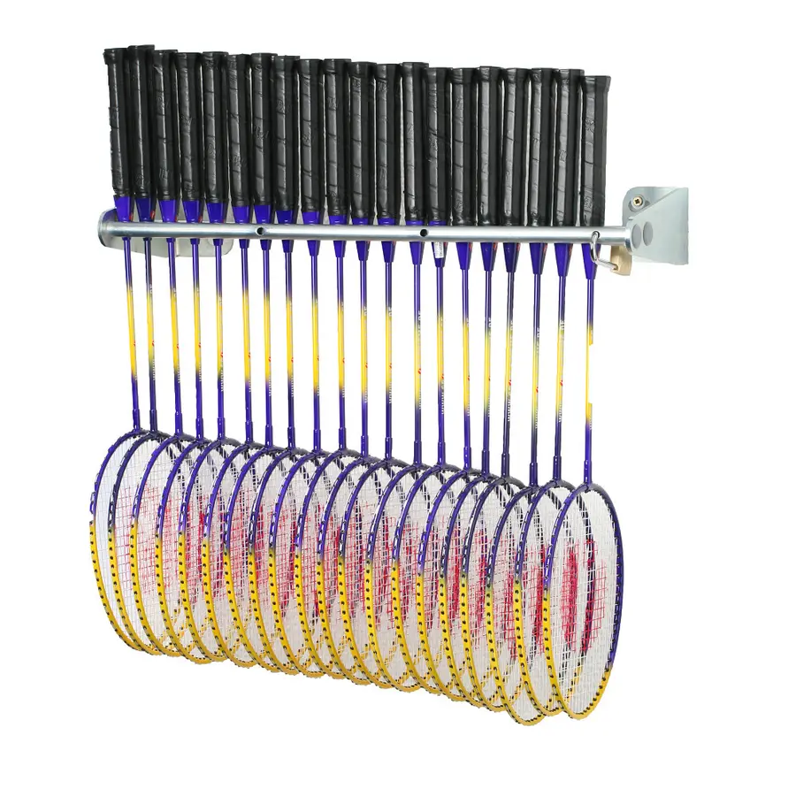Låsbart stativ for badmintonracketer For opptil 20 racketer 