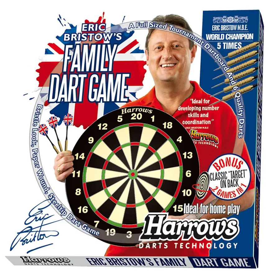 Dart Harrows World Champion Family Tradisjonell dartskive med 6 piler 