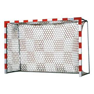 Handball Goal Nets with  Chessboard Patt ern, White/red