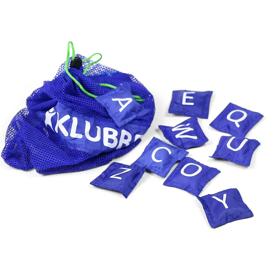 30 beanbags 7,6*7,6 - English letters Nylon - print both sides 