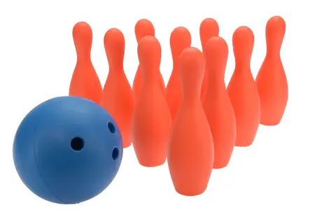 Bowlingsett i skum 30 cm bowlingkjegler og bowlingkule