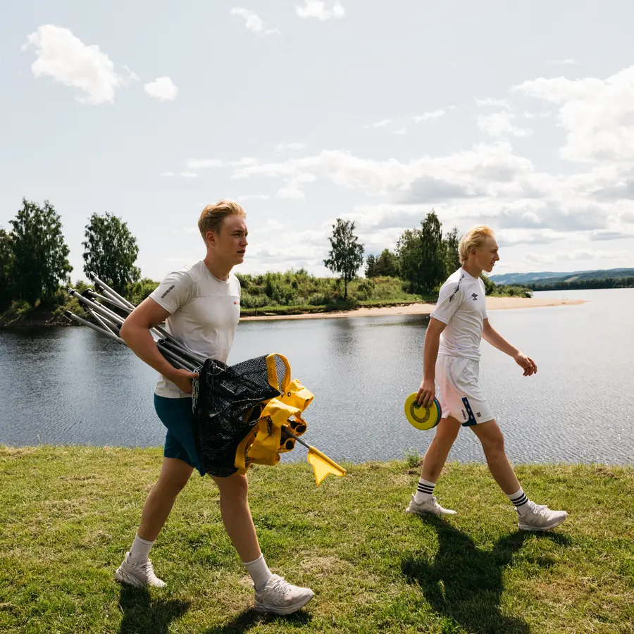 Guru Disc Golf portabel kurv Mobilt frisbeegolf mål med bæreveske 