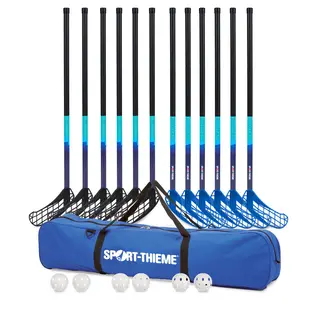 Sport-Thieme | Salibandysetti Captain 12 Mailaa | 6 Palloa | Laukku | 85 cm