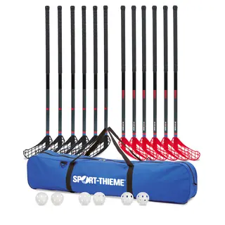 Sport-Thieme | Salibandysetti Rush 95 cm 12 Mailaa | 6 Palloa | Laukku