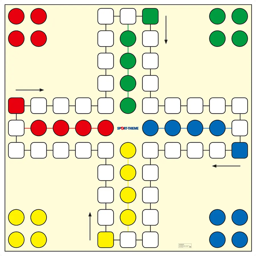 Ludo-peli jättikoossa 149 x 149 cm 