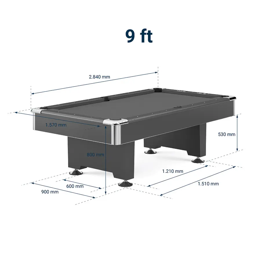 Biljardipöytä Club Pro | 8 jalkaa Sininen | Pelialue 224 x 112 cm 