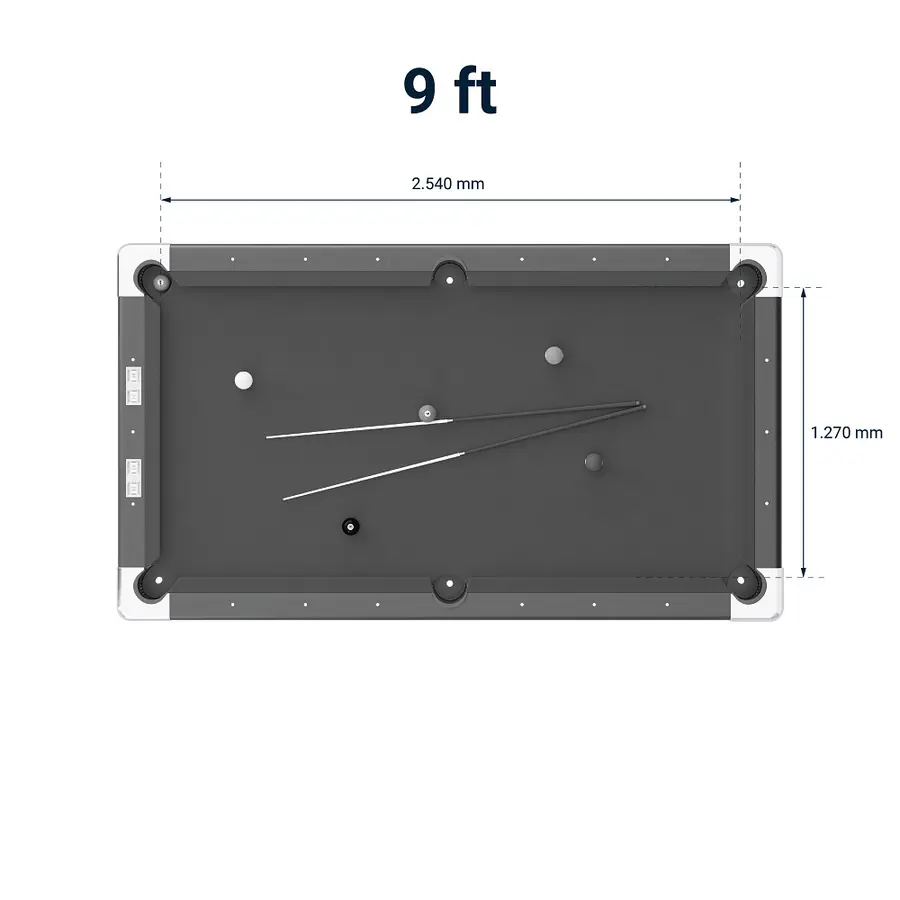 Biljardbord Club Pro Valnøtt 8 fot Blå biljardduk | Spillefelt 224x112 cm 