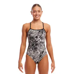 Funkita | Pan&#39;s Picture Uimapuku Single strap | Mustavalkoinen | EU38