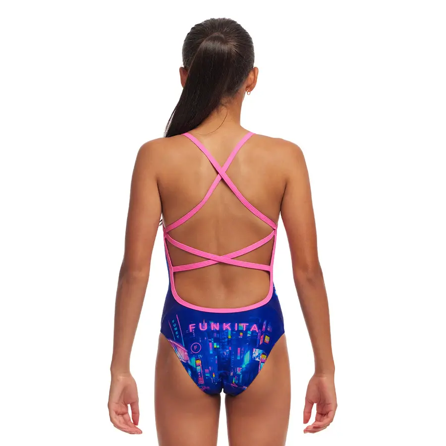 Funkita | Cyber City Uimapuku Strapped in | Sininen | 140 cm 