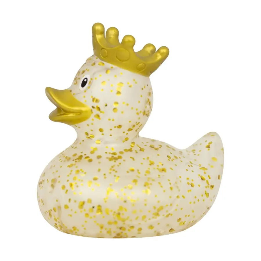 GLITTER DUCK WITH CROWN, GOLD 