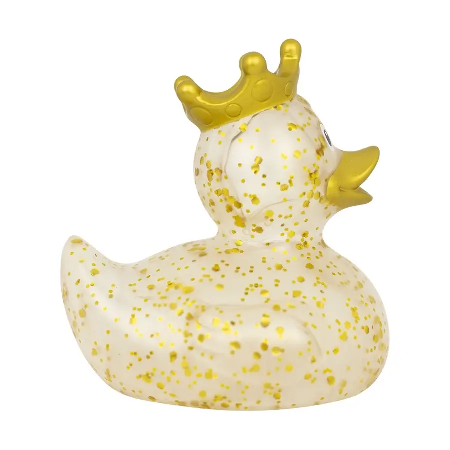 GLITTER DUCK WITH CROWN, GOLD 