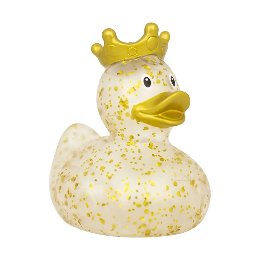 GLITTER DUCK WITH CROWN, GOLD 