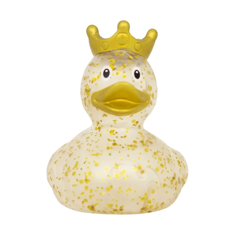 GLITTER DUCK WITH CROWN, GOLD 