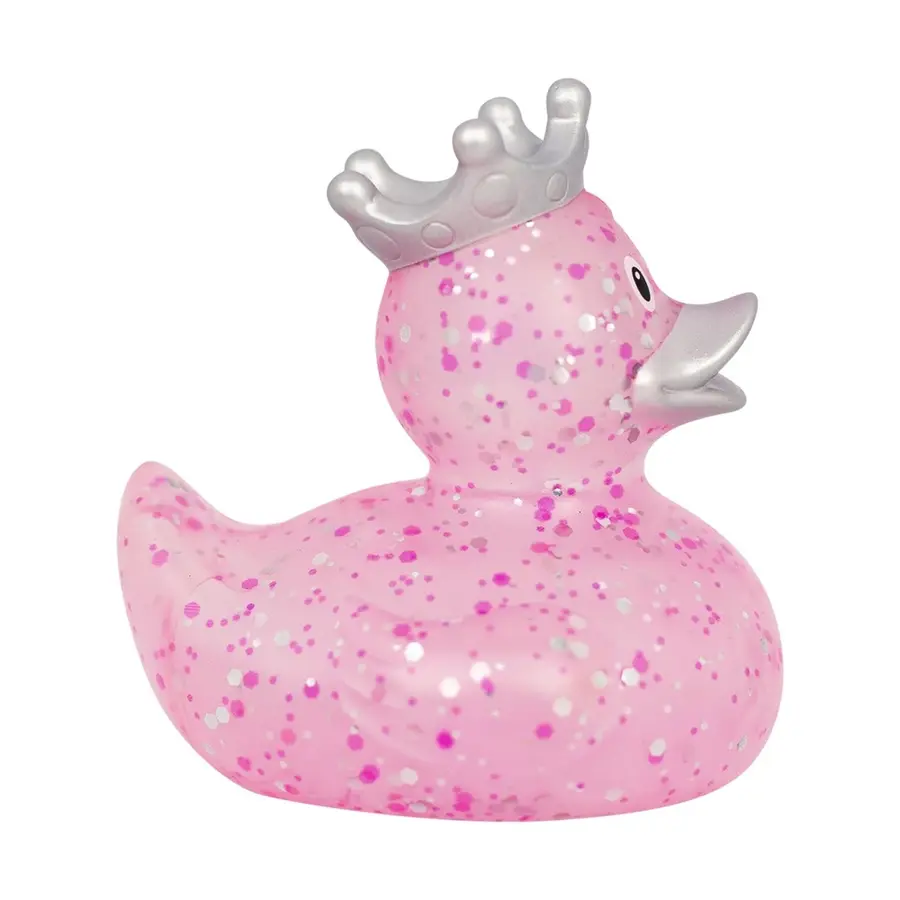 GLITTER DUCK WITH CROWN, PINK 