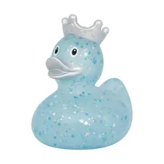 GLITTER DUCK WITH CROWN, BLUE