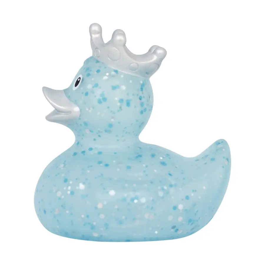 GLITTER DUCK WITH CROWN, BLUE 