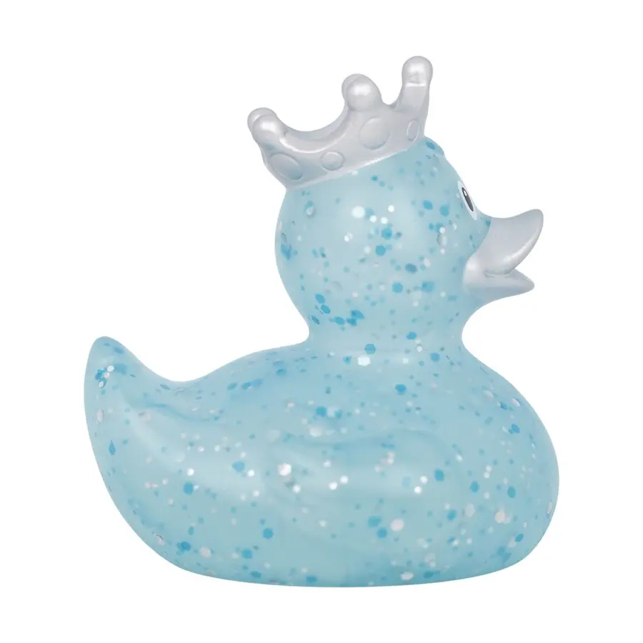 GLITTER DUCK WITH CROWN, BLUE 