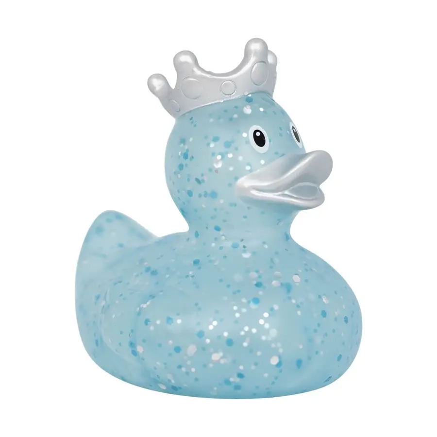 GLITTER DUCK WITH CROWN, BLUE 