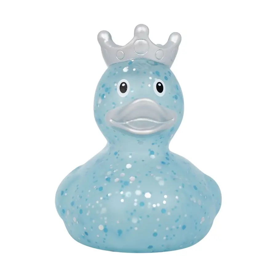 GLITTER DUCK WITH CROWN, BLUE 